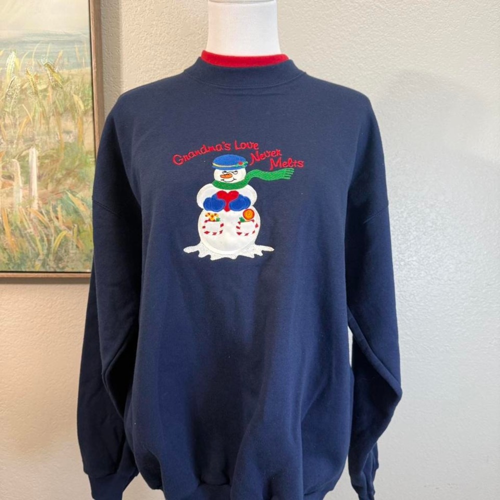 Grandma's Love Never Melts Snowman Crewneck | Vintage‎ Holiday Sweatshirt